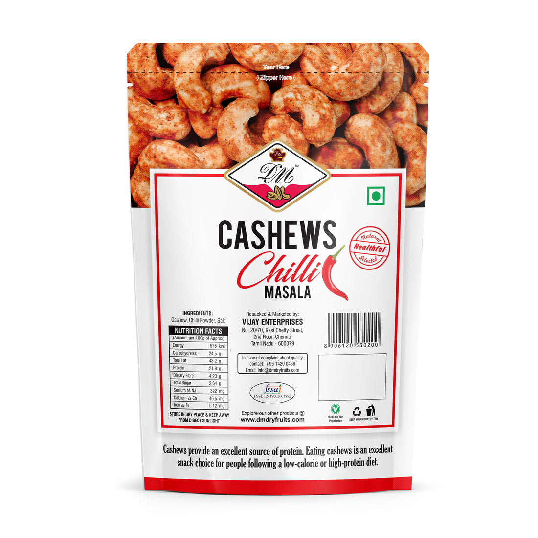 Cashew Nuts - Chilli Roasted - 200 g