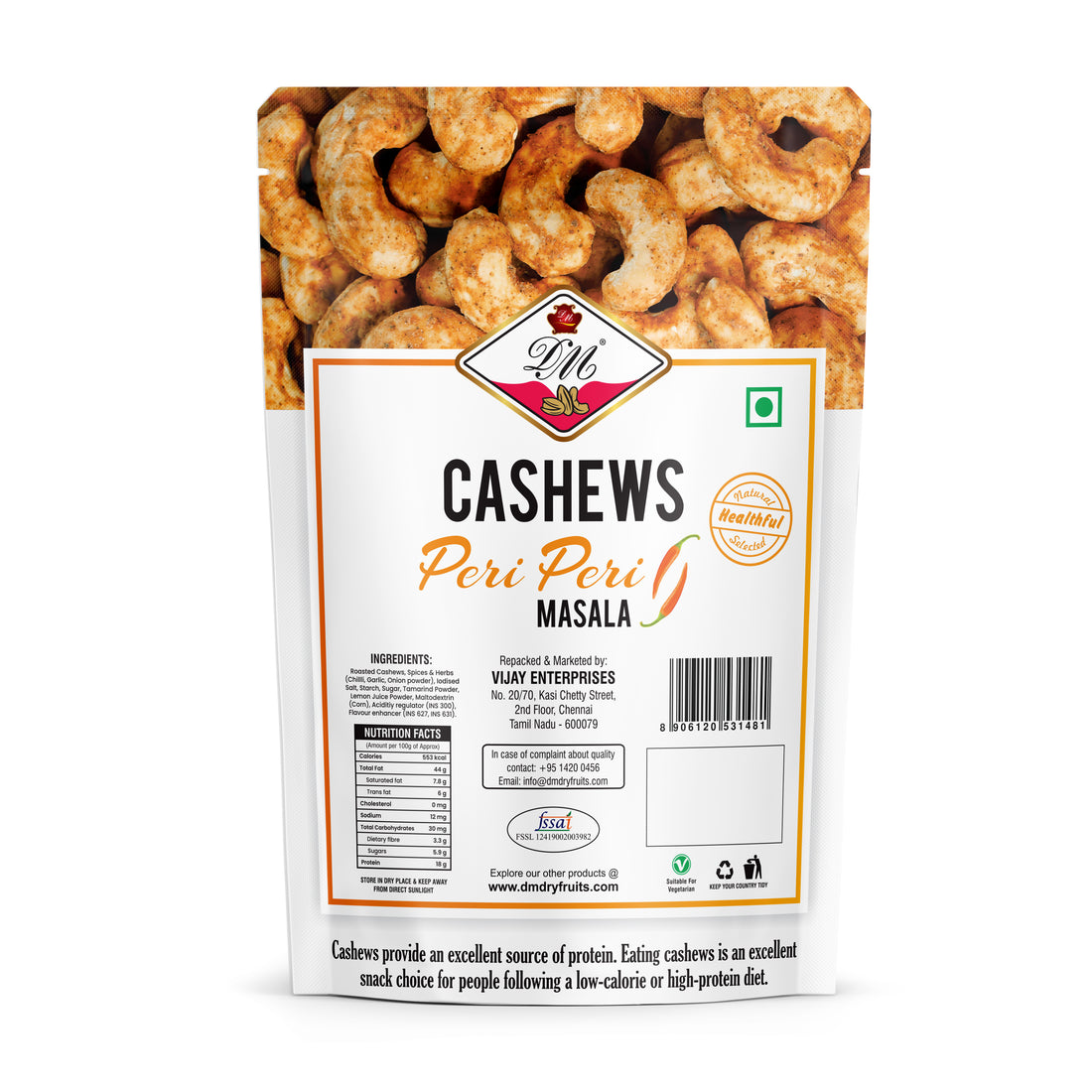Cashew Nuts - Peri Peri Roasted - 200g